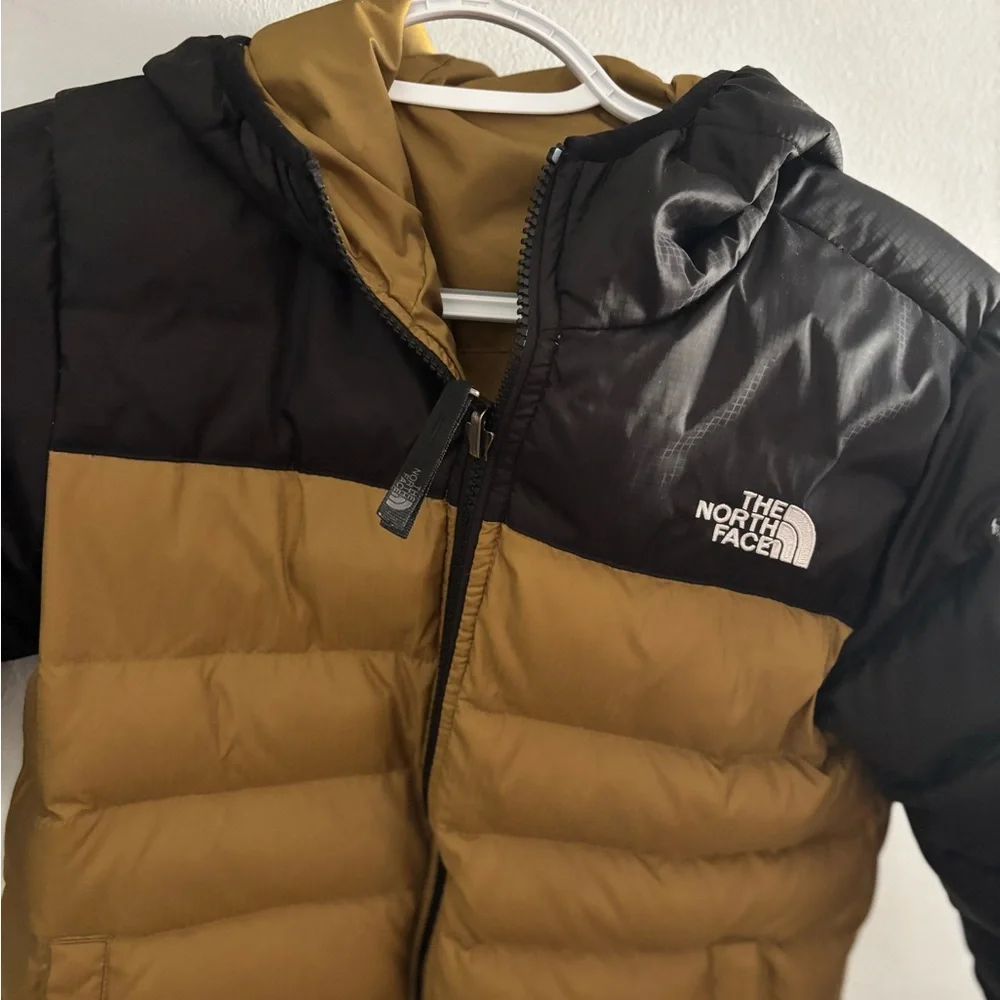 The North Face Kids Two-Tone Black and Mustard Puffer Jacket